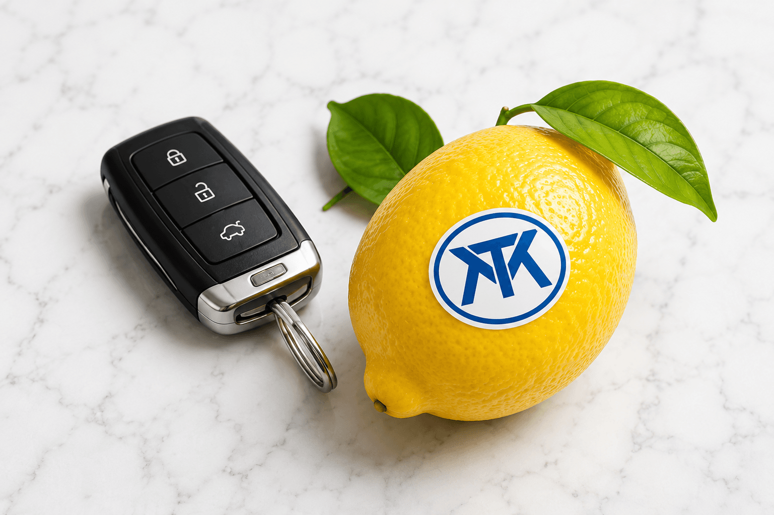 Car keys and lemon representing lemon law qualification